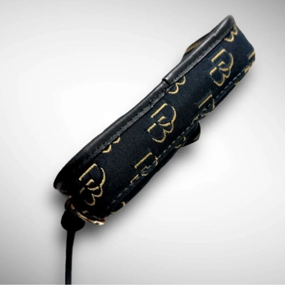 DOONEY & BOURKE 🪢 1975 SIGNATURE COLLINS FLAP CLUTCH IN BLACK & YELLOW - Picture 9 of 14